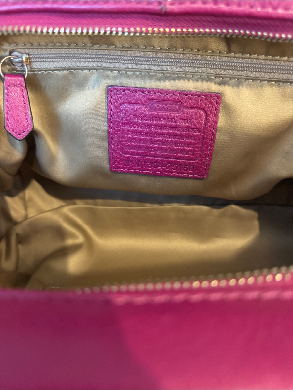 Coach Hot Pink Leather Shoulder Bag